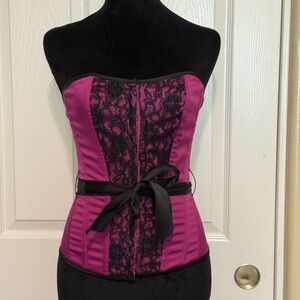 Beautiful Purple and Black Lace Corset